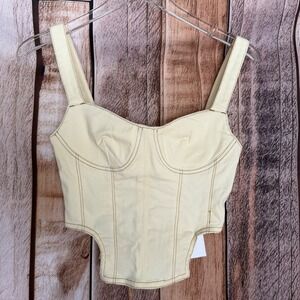 Staple & Hue Sadie Corset Top Cream Structured Bustier Crop Coquette Size XS NWT